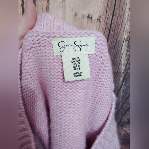 Jessica Simpson Pink Cable Knit Sweater size Small - Picture 3 of 4